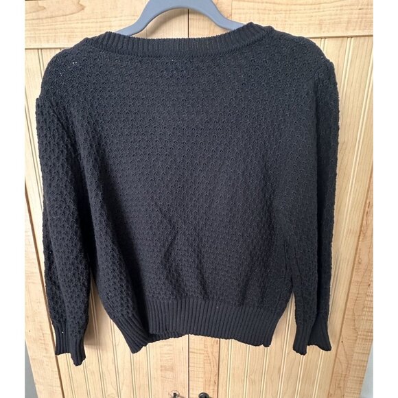 Mischief Made Love on the Ranch Crop Cardigan Pointelle Knit Embroidered SZ XL - Picture 4 of 5